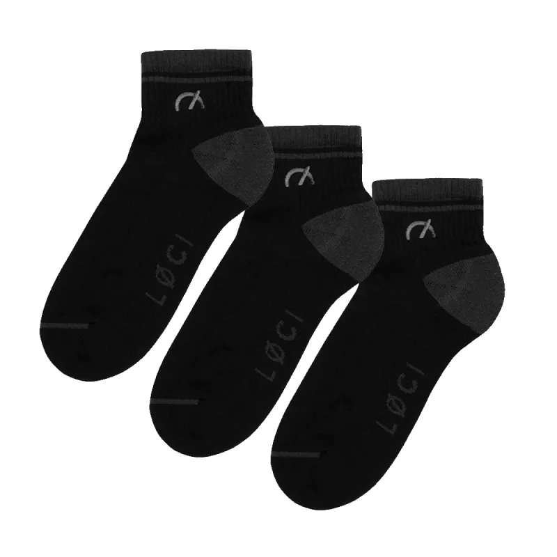 Stripe Cushioned Ankle Socks 3-Pack sold by Loci Wear
