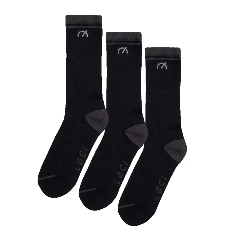 Stripe Cushioned Crew Socks 3-Pack sold by Loci Wear