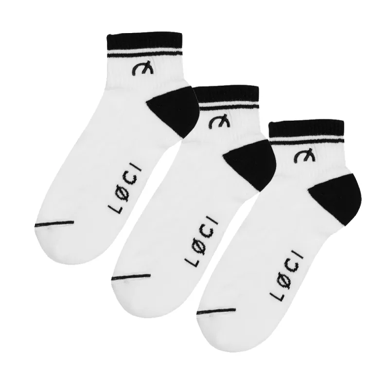 Stripe Cushioned Ankle Socks 3-Pack sold by Loci Wear