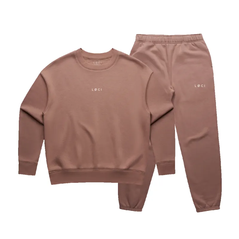 BASE WOMEN'S SWEAT SET - HAZY PINK made by Loci Wear