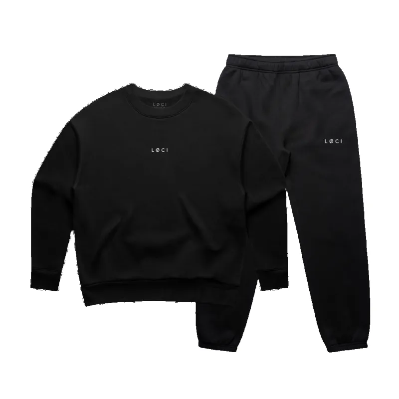 BASE WOMEN'S SWEAT SET - BLACK made by Loci Wear