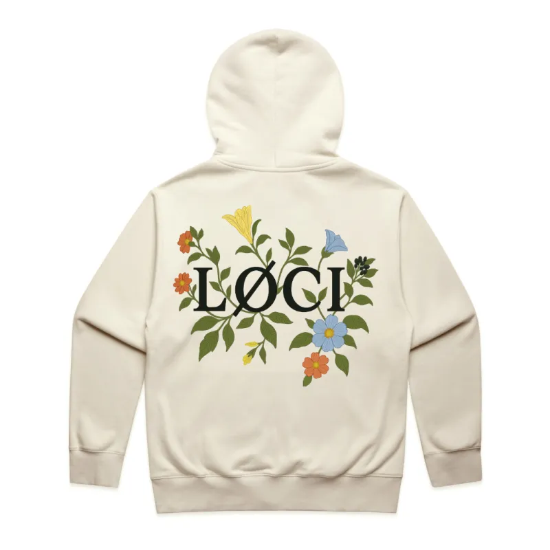 FLOWERS ZIP HOODIE - ECRU sold by Loci Wear