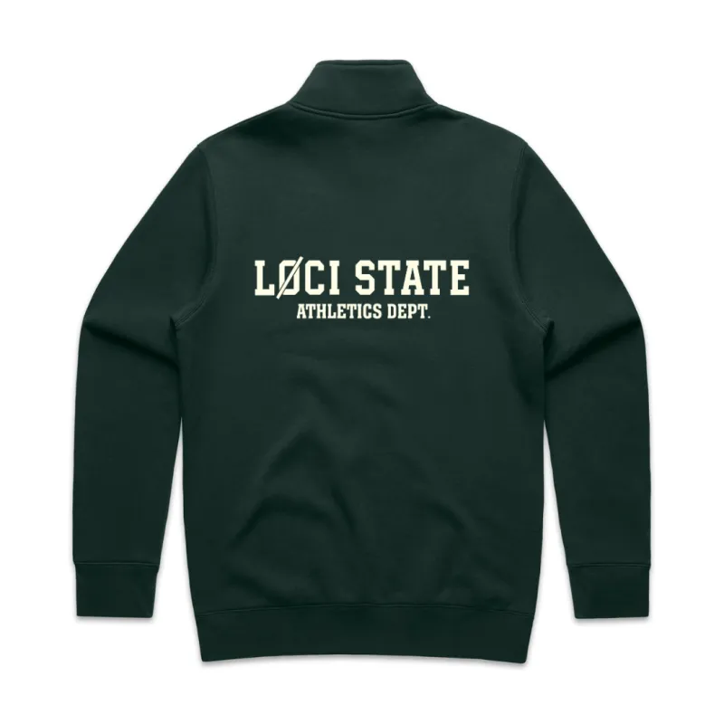 LØCI STATE HALF ZIP SWEATER - PINE GREEN sold by Loci Wear