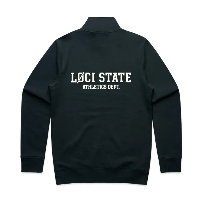 LØCI STATE HALF ZIP SWEATER - NAVY sold by Loci Wear