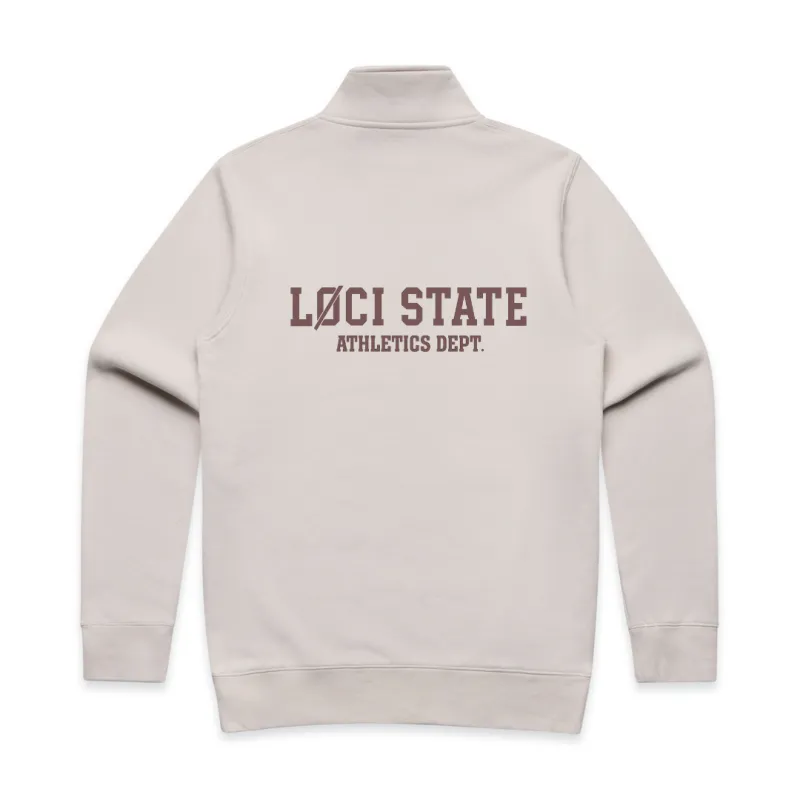 LØCI STATE HALF ZIP SWEATER - BONE sold by Loci Wear