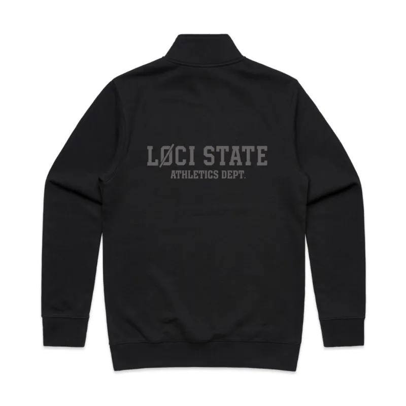 LØCI STATE HALF ZIP SWEATER - BLACK sold by Loci Wear