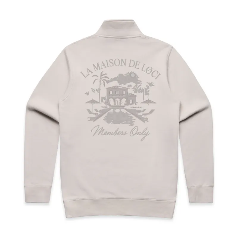 LA MAISON MEN'S HALF ZIP SWEATER - BONE sold by Loci Wear