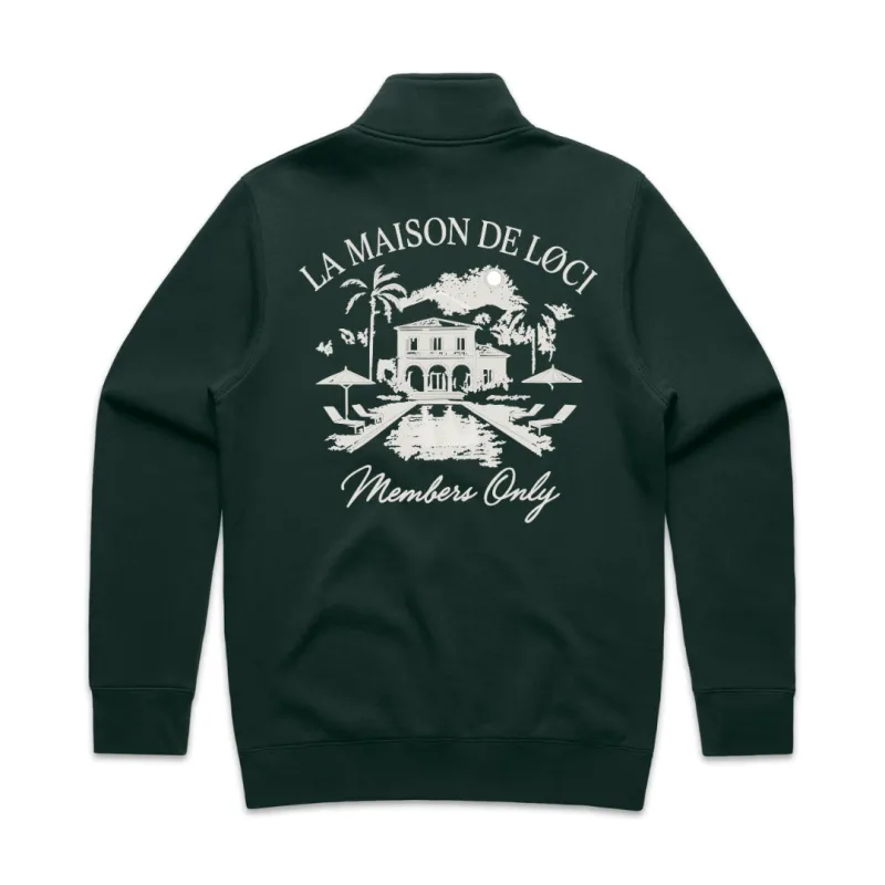 LA MAISON MEN'S HALF ZIP SWEATER - PINE GREEN sold by Loci Wear