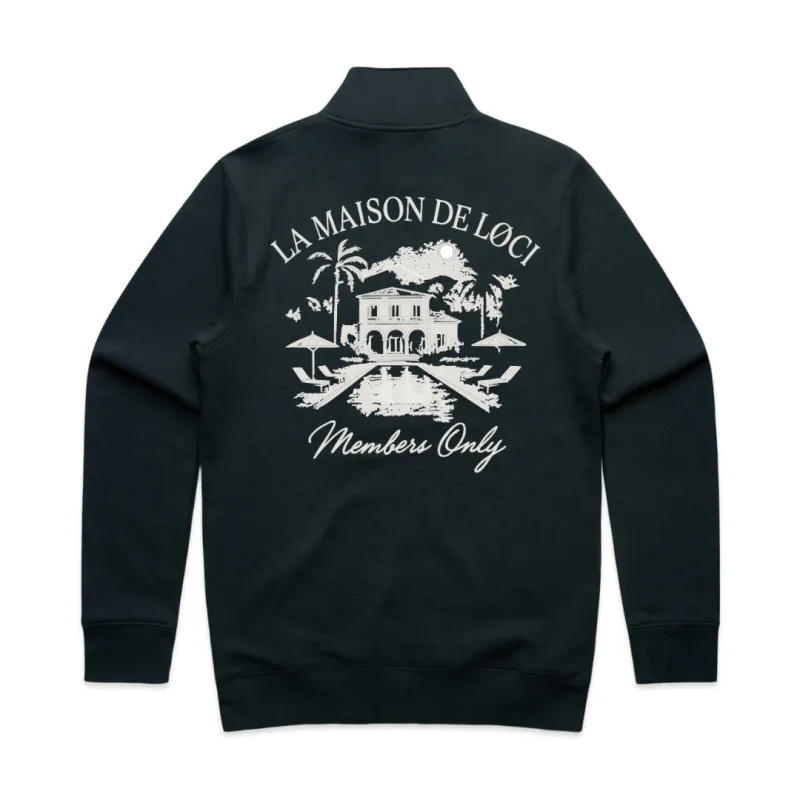 LA MAISON MEN'S HALF ZIP SWEATER - NAVY sold by Loci Wear