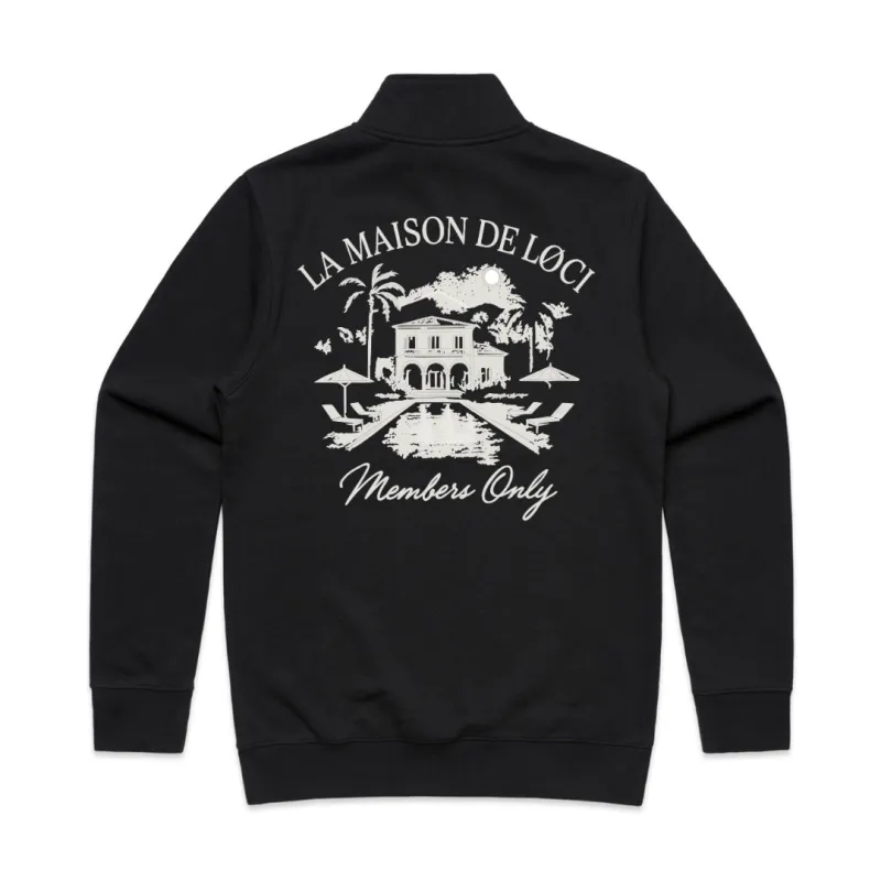 LA MAISON MEN'S HALF ZIP SWEATER - BLACK sold by Loci Wear
