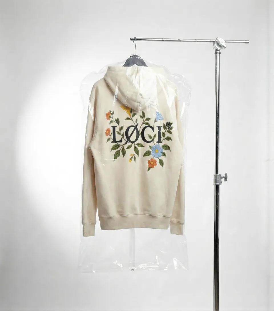 FLOWERS HOODIE - NATURAL sold by Loci Wear product image thumbnail 3