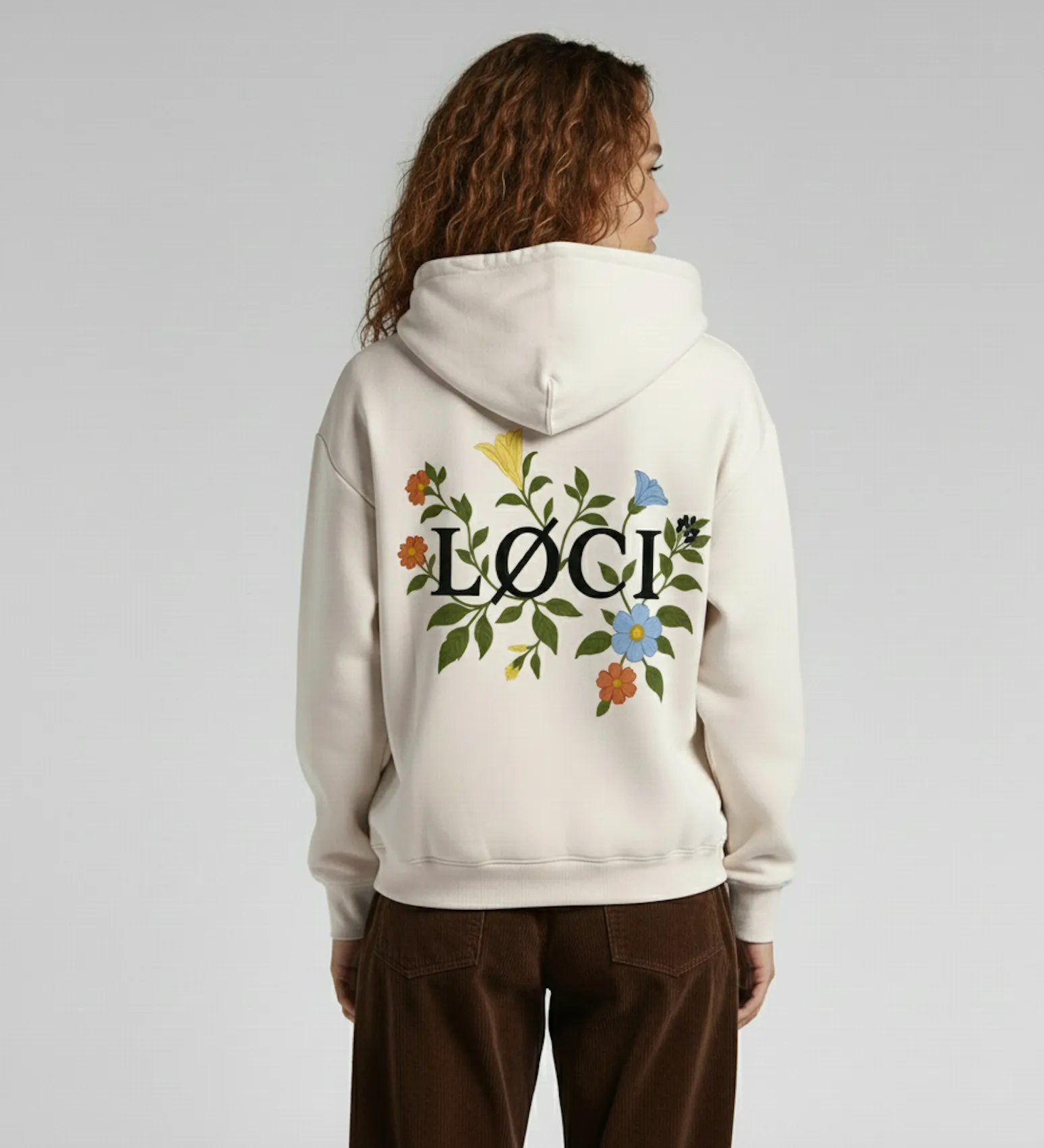 FLOWERS HOODIE - NATURAL sold by Loci Wear product image thumbnail 4