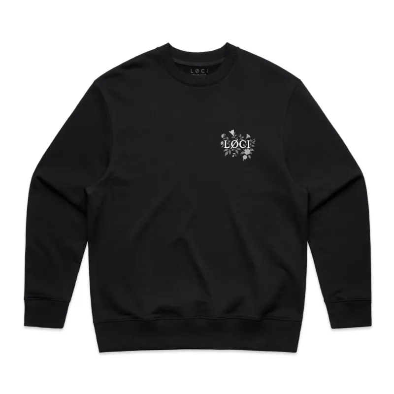 FLOWERS MEN'S SWEATER - BLACK made by Loci Wear