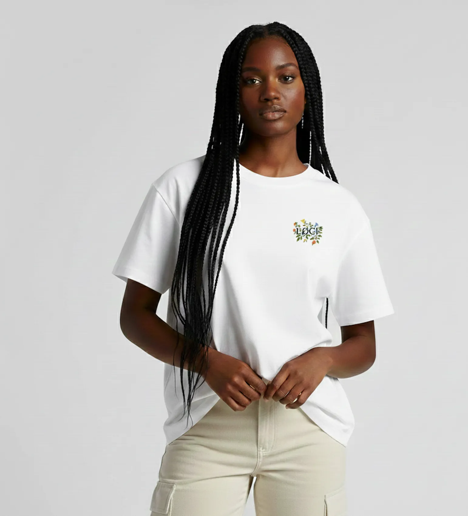 FLOWERS WOMEN'S T-SHIRT - WHITE sold by Loci Wear product image thumbnail 3