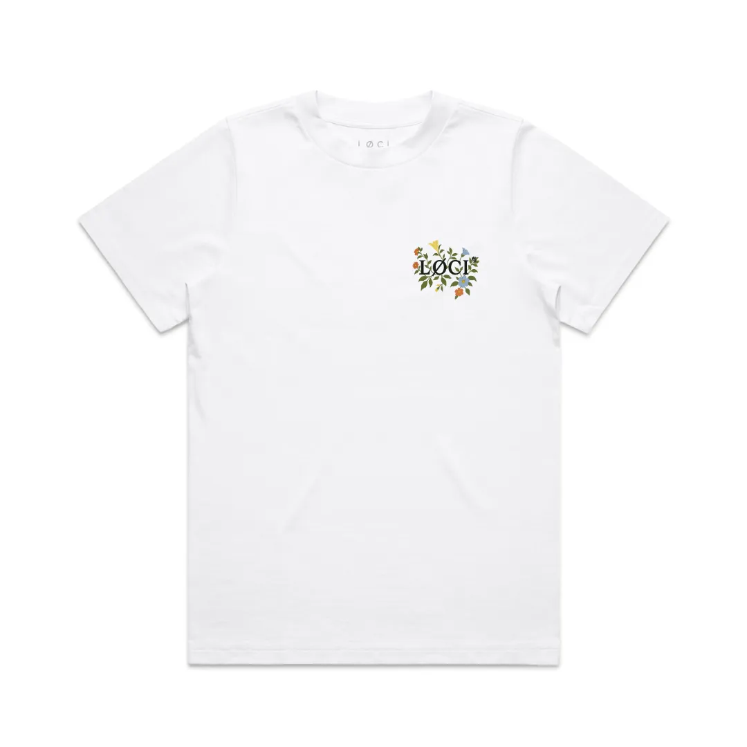 FLOWERS WOMEN'S T-SHIRT - WHITE sold by Loci Wear