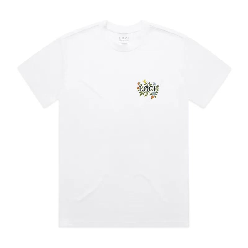 FLOWERS MEN'S T-SHIRT - WHITE sold by Loci Wear