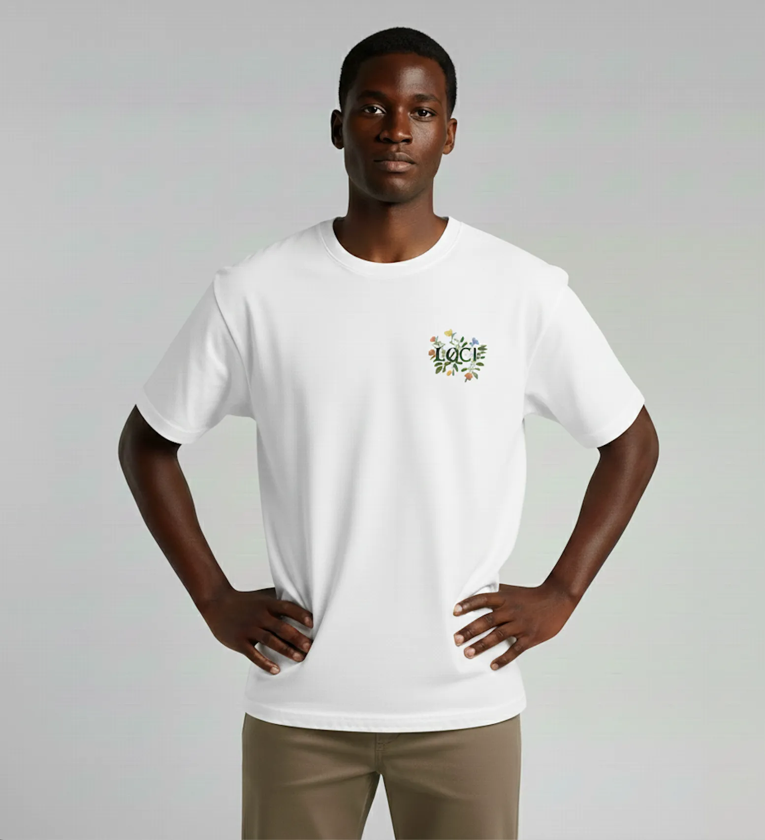 FLOWERS MEN'S T-SHIRT - WHITE sold by Loci Wear product image thumbnail 3