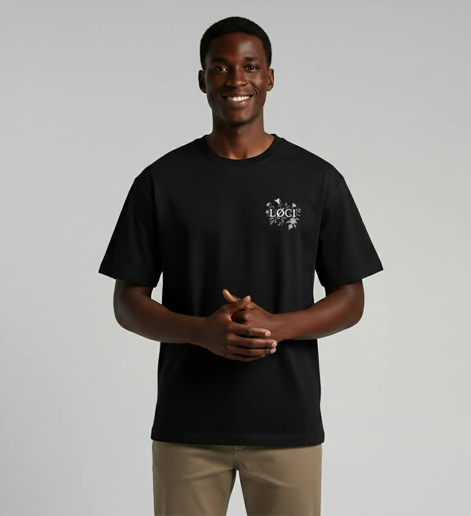 FLOWER MEN'S T-SHIRT - BLACK sold by Loci Wear product image thumbnail 3