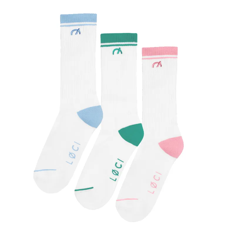 Stripe Cushioned Crew Socks 3-Pack sold by Loci Wear