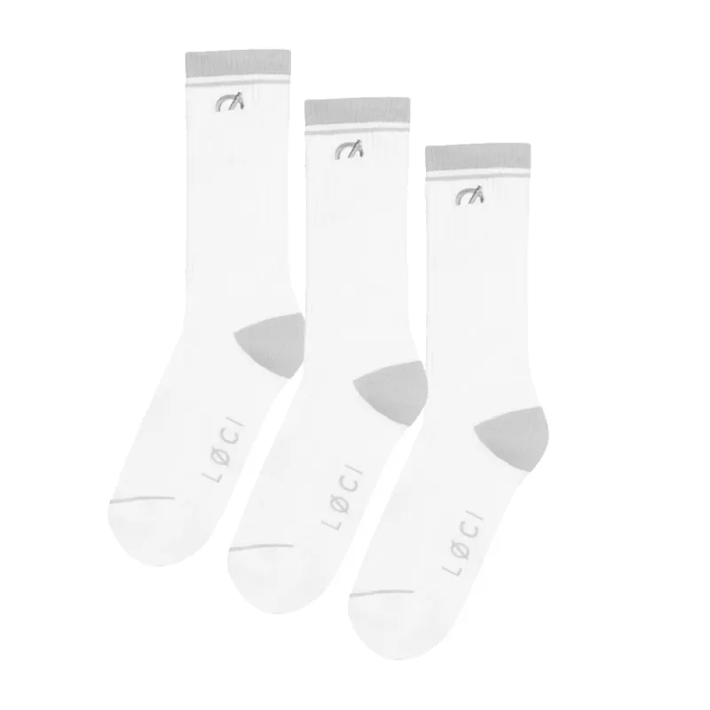 Stripe Cushioned Crew Socks 3-Pack sold by Loci Wear