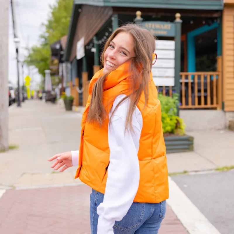 Orange Waterproof Pretty Puffer Vest S/M Final Sale sold by Pretty Rugged Gear