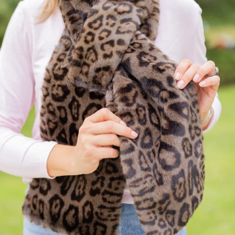 Leopard Faux Fur Scarf sold by Pretty Rugged Gear