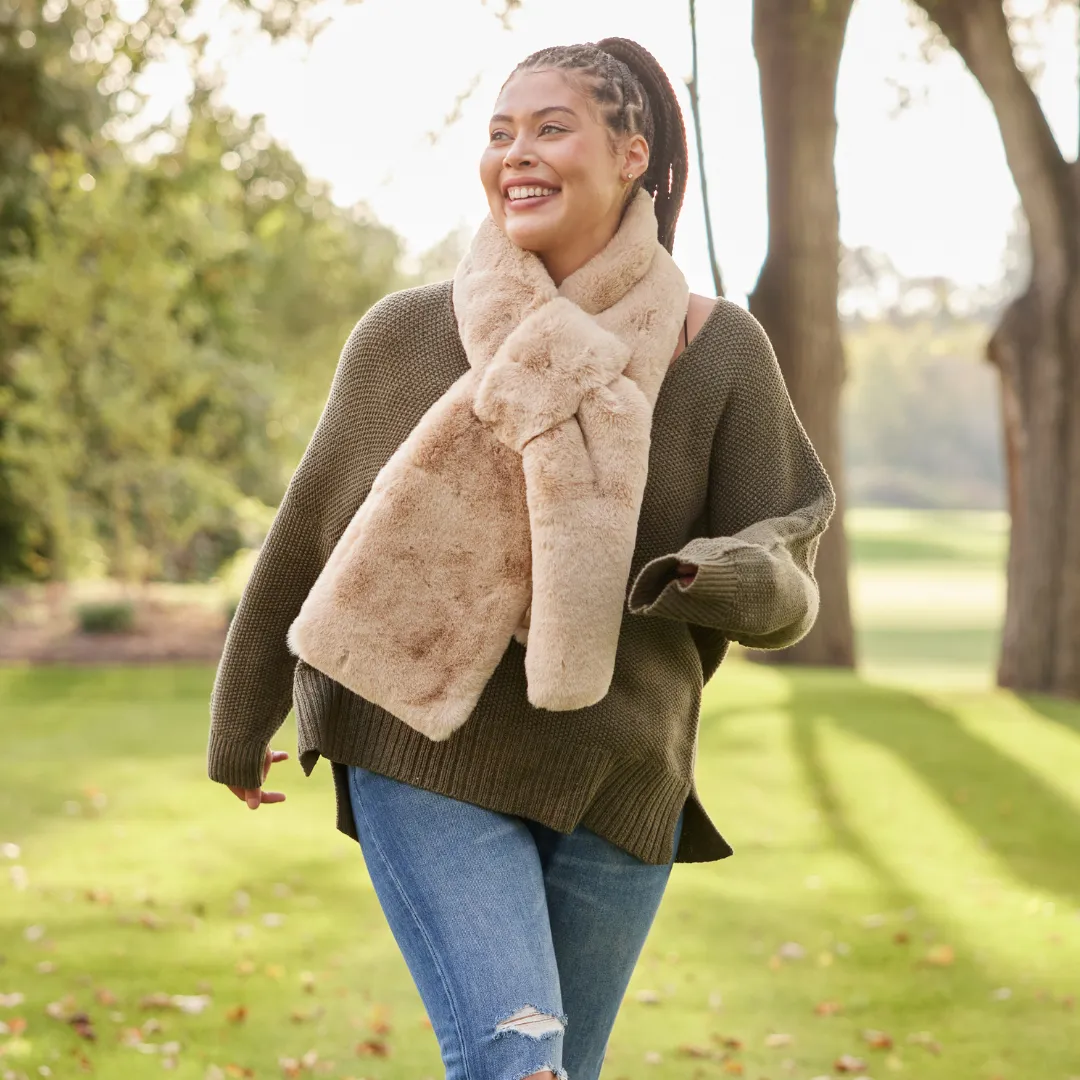 Camel Faux Fur Scarf sold by Pretty Rugged Gear product image thumbnail 5
