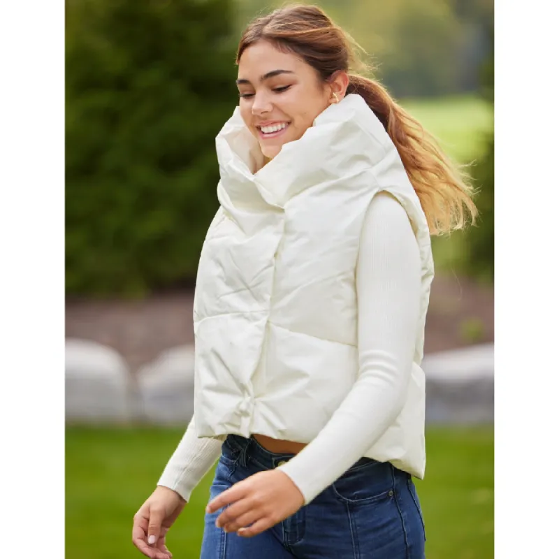 Winter White Waterproof Pretty Puffer Vest sold by Pretty Rugged Gear