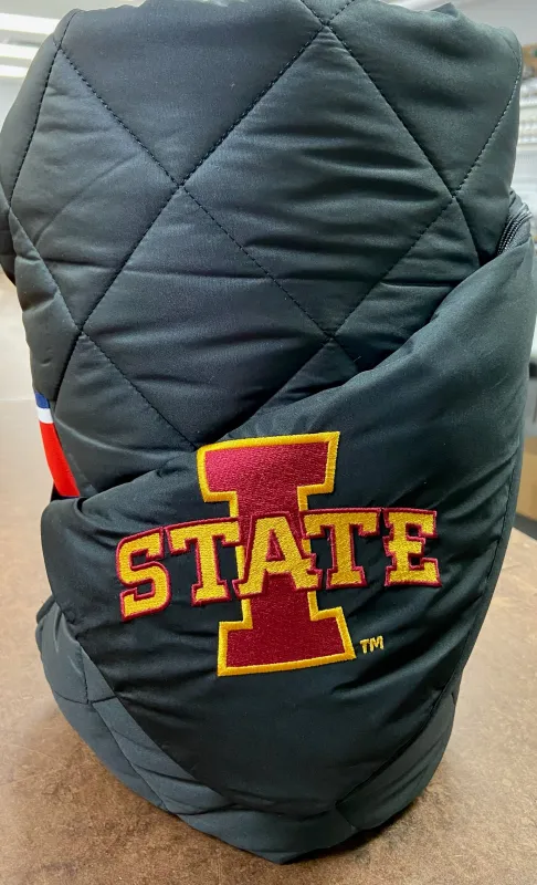 Iowa State University Black Puffer Blanket sold by Pretty Rugged Gear