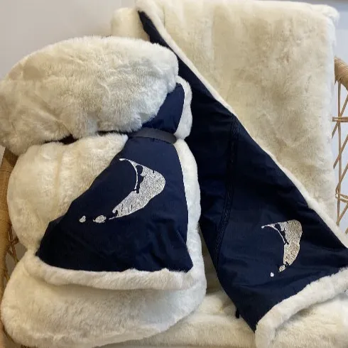 Nantucket on White Outdoor Large Blanket sold by Pretty Rugged Gear