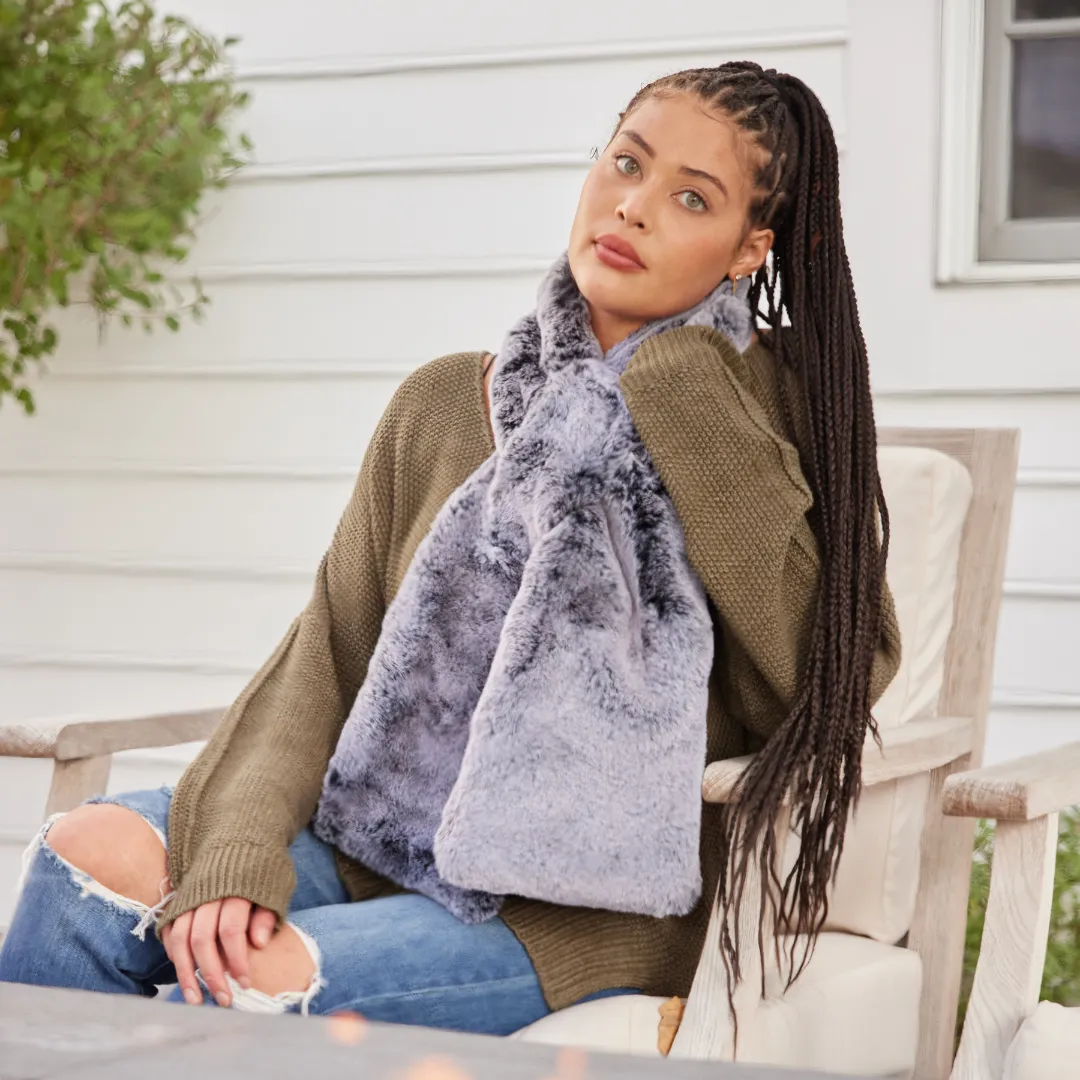 Silver Mink Faux Fur Scarf sold by Pretty Rugged Gear