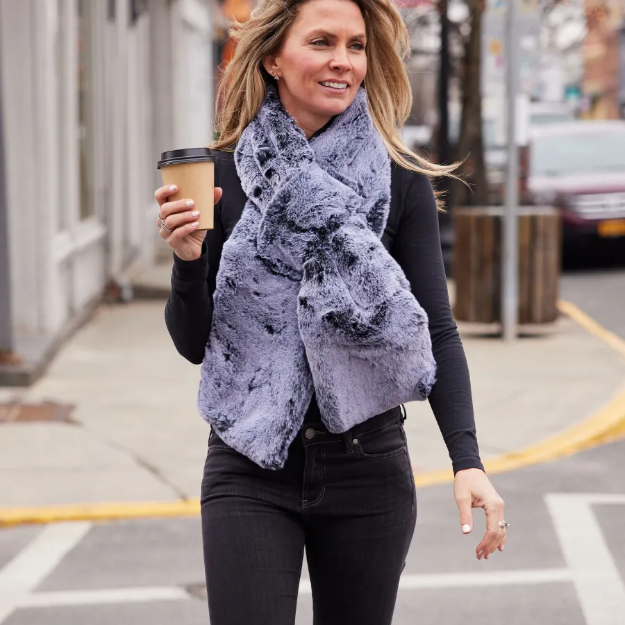 Silver Mink Faux Fur Scarf sold by Pretty Rugged Gear product image thumbnail 5