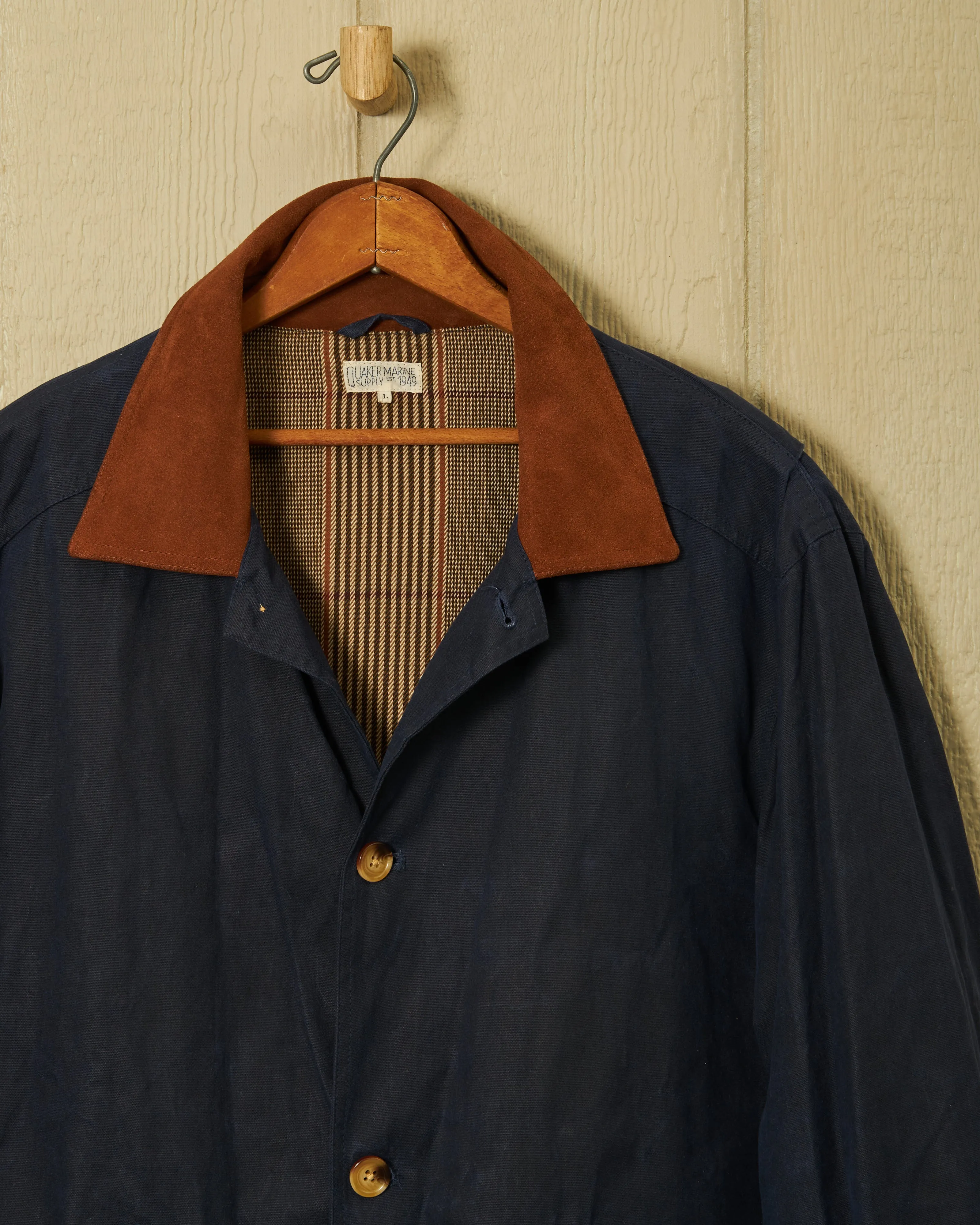 Gamekeeper Jacket in Navy Waxed Canvas sold by Quaker Marine Supply product image thumbnail 4