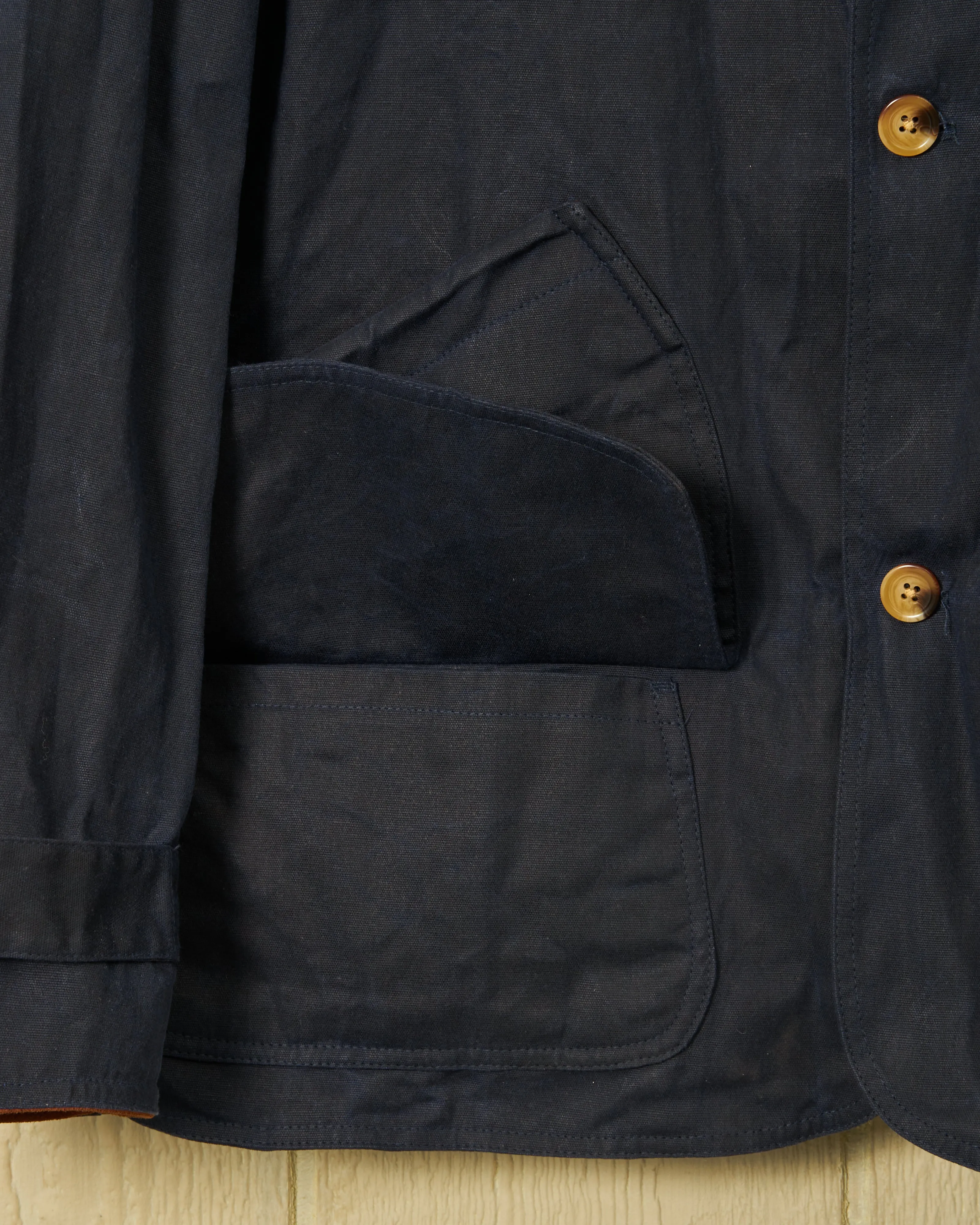 Gamekeeper Jacket in Navy Waxed Canvas sold by Quaker Marine Supply product image thumbnail 5