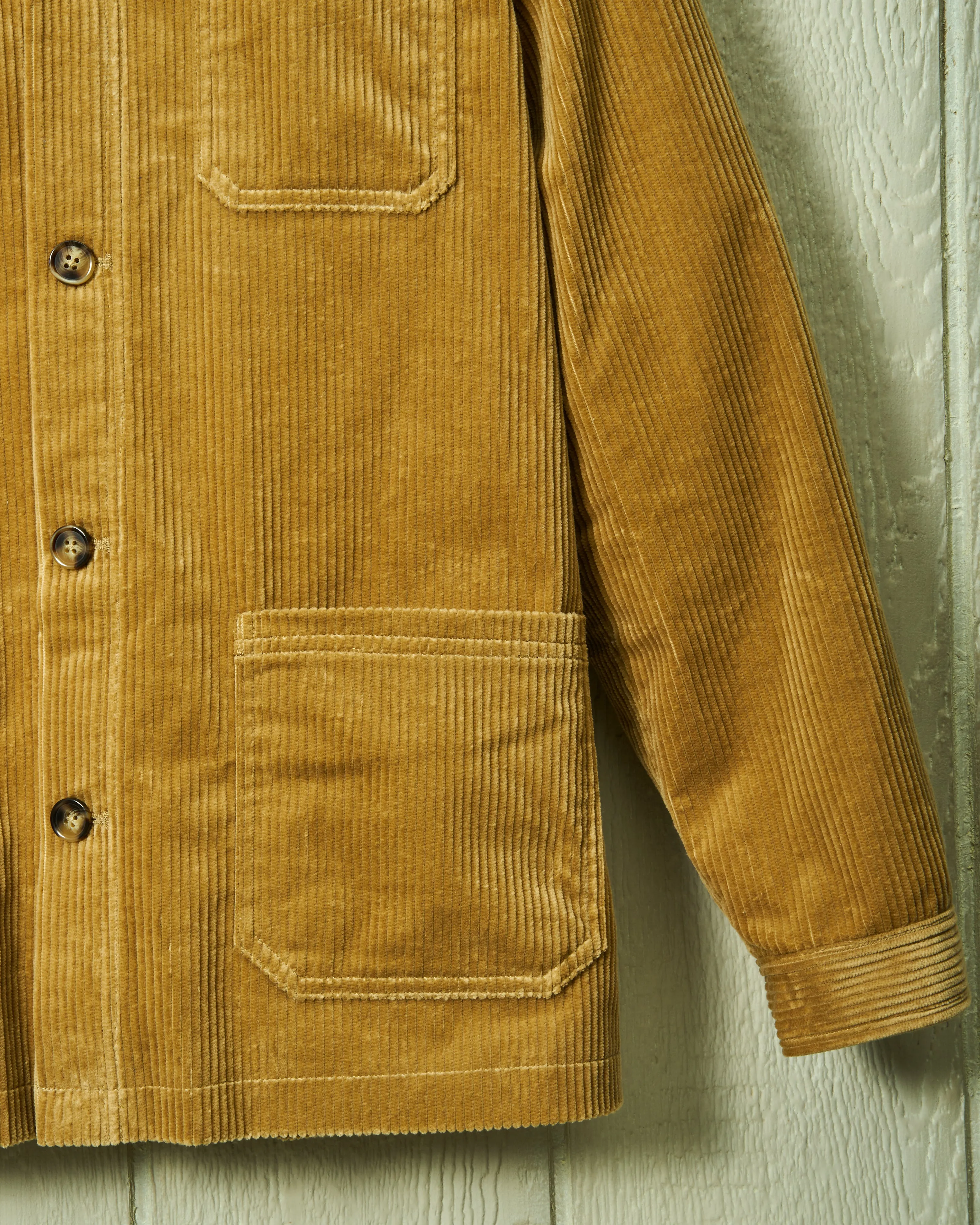 Corduroy French Workman’s Jacket in Wheat sold by Quaker Marine Supply product image thumbnail 3