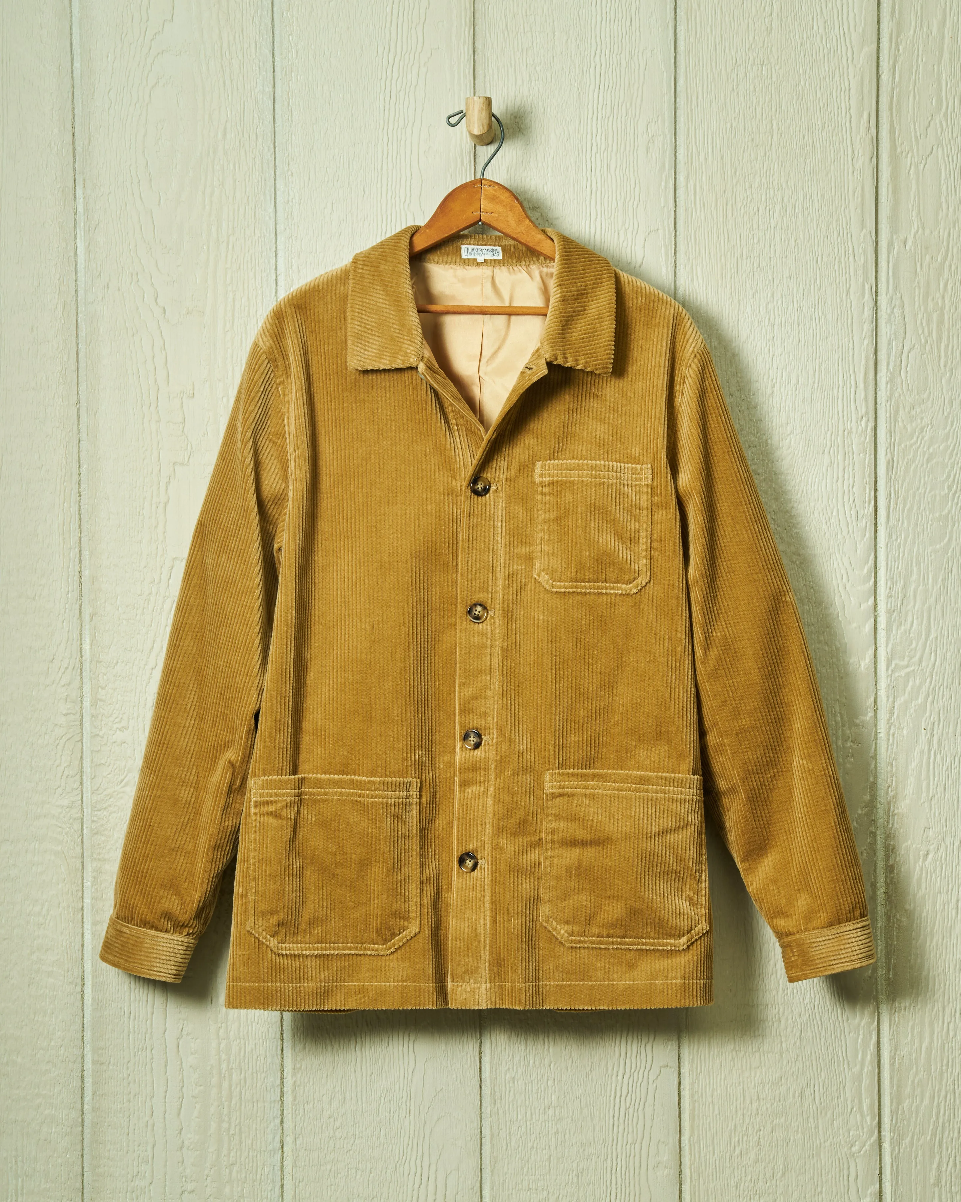 Corduroy French Workman’s Jacket in Wheat sold by Quaker Marine Supply