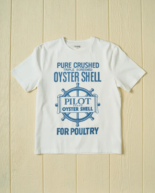 Oyster Shell Heavyweight Tee in White sold by Quaker Marine Supply