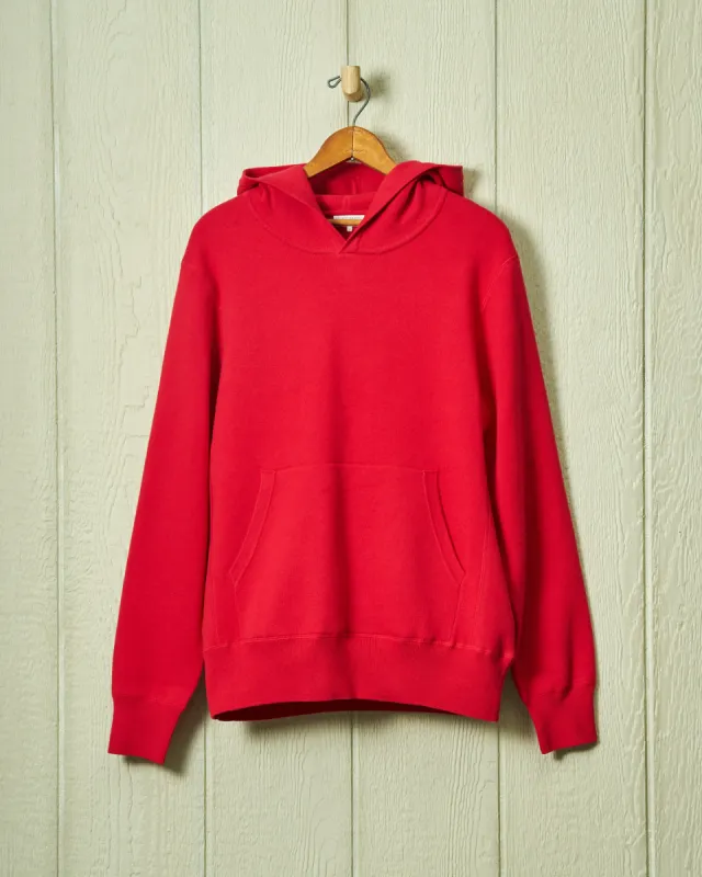 Wharf Knit Hoodie in Crimson sold by Quaker Marine Supply