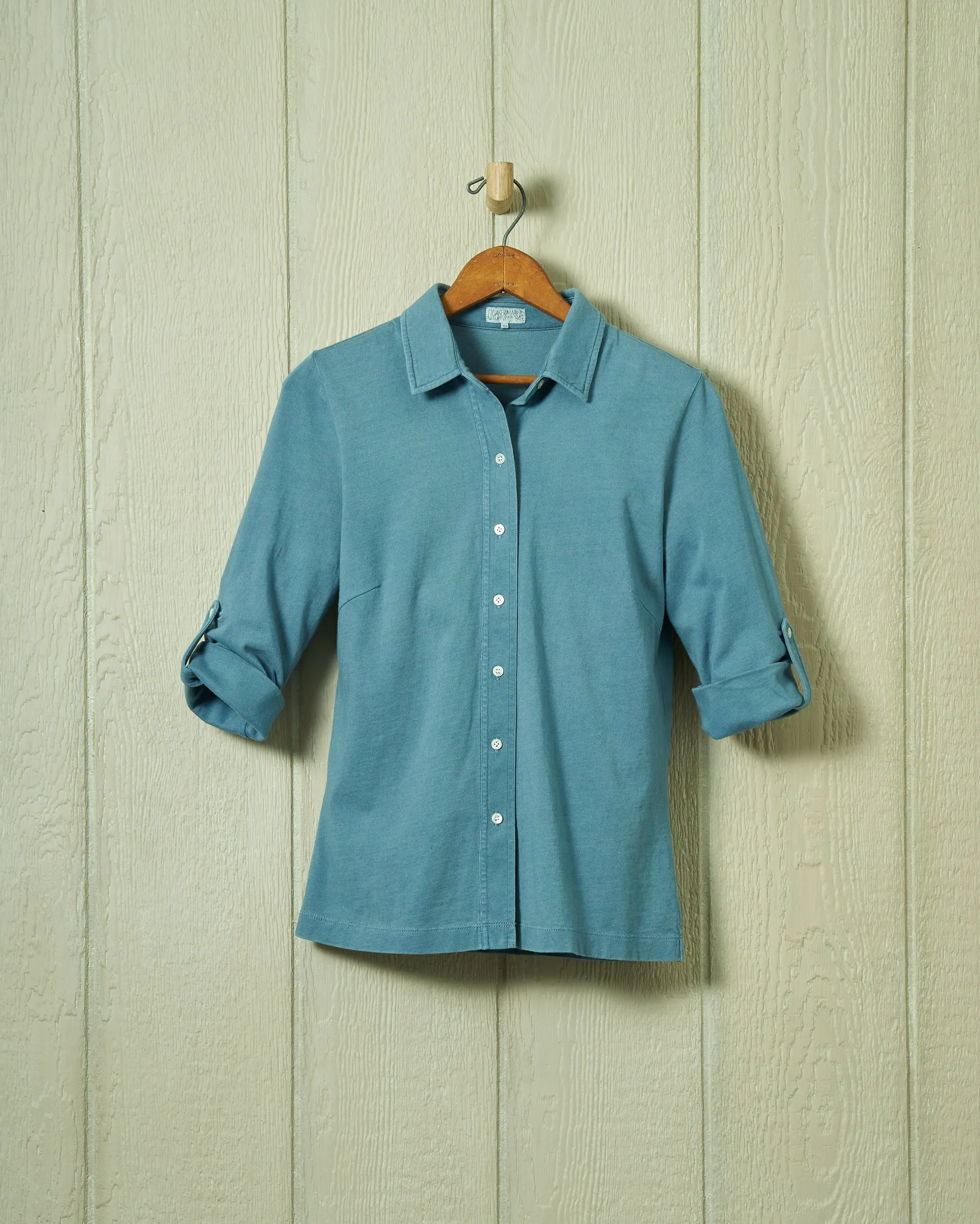 Avalon Indigo Knit Top in Washed Jersey sold by Quaker Marine Supply