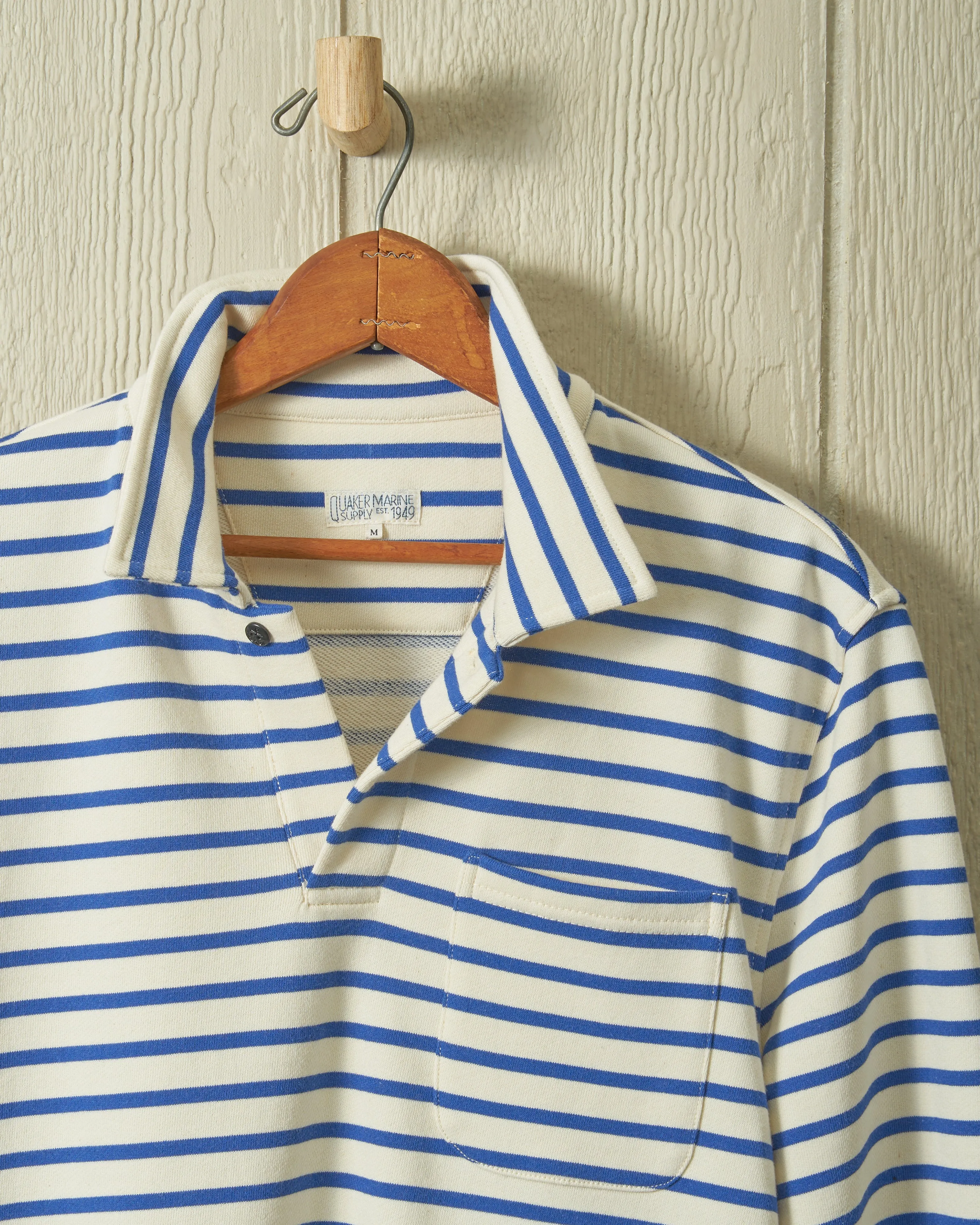 Acadia Polo in Cream/Atlantic Blue Loopback Terry sold by Quaker Marine Supply product image thumbnail 3