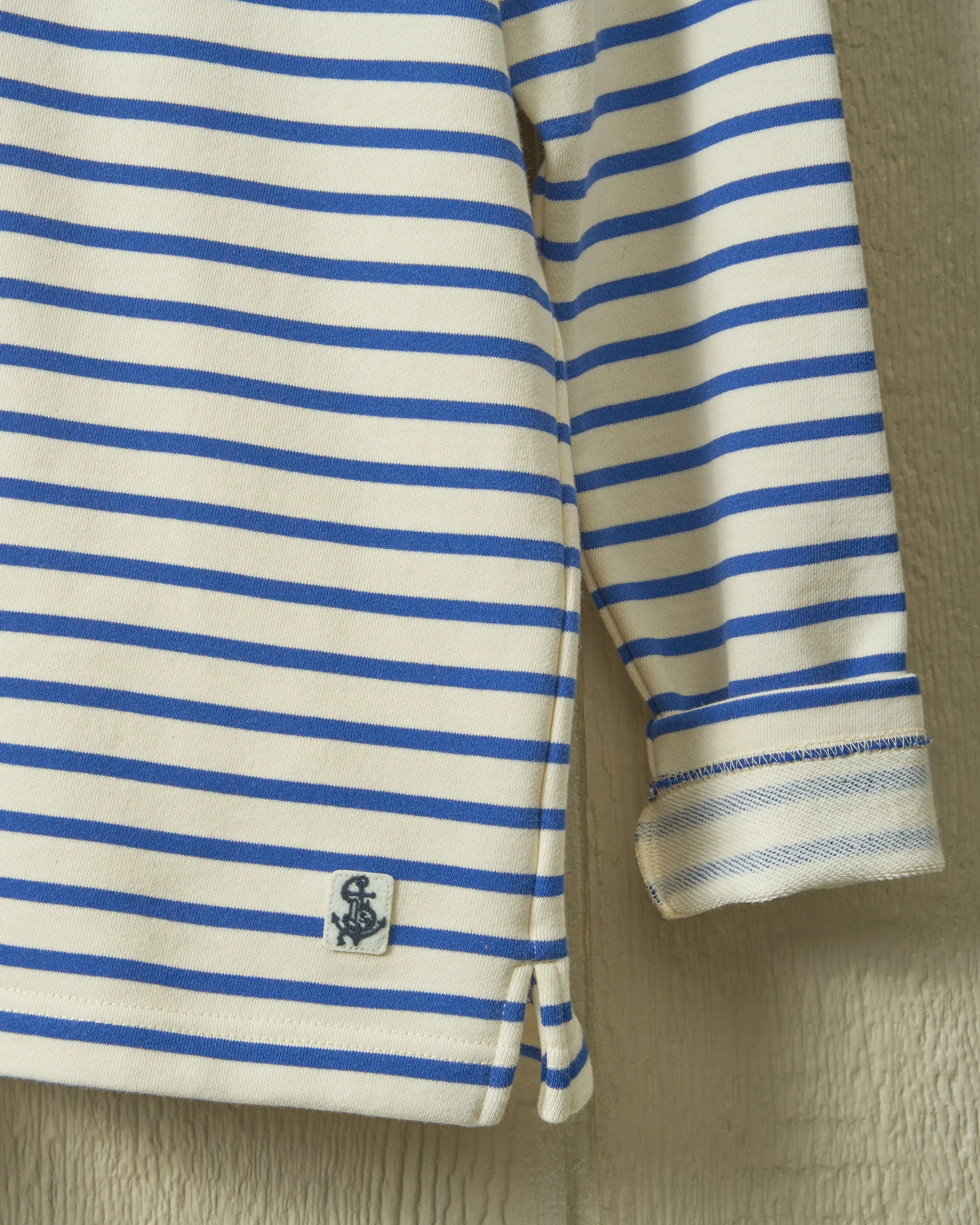 Acadia Polo in Cream/Atlantic Blue Loopback Terry sold by Quaker Marine Supply product image thumbnail 4