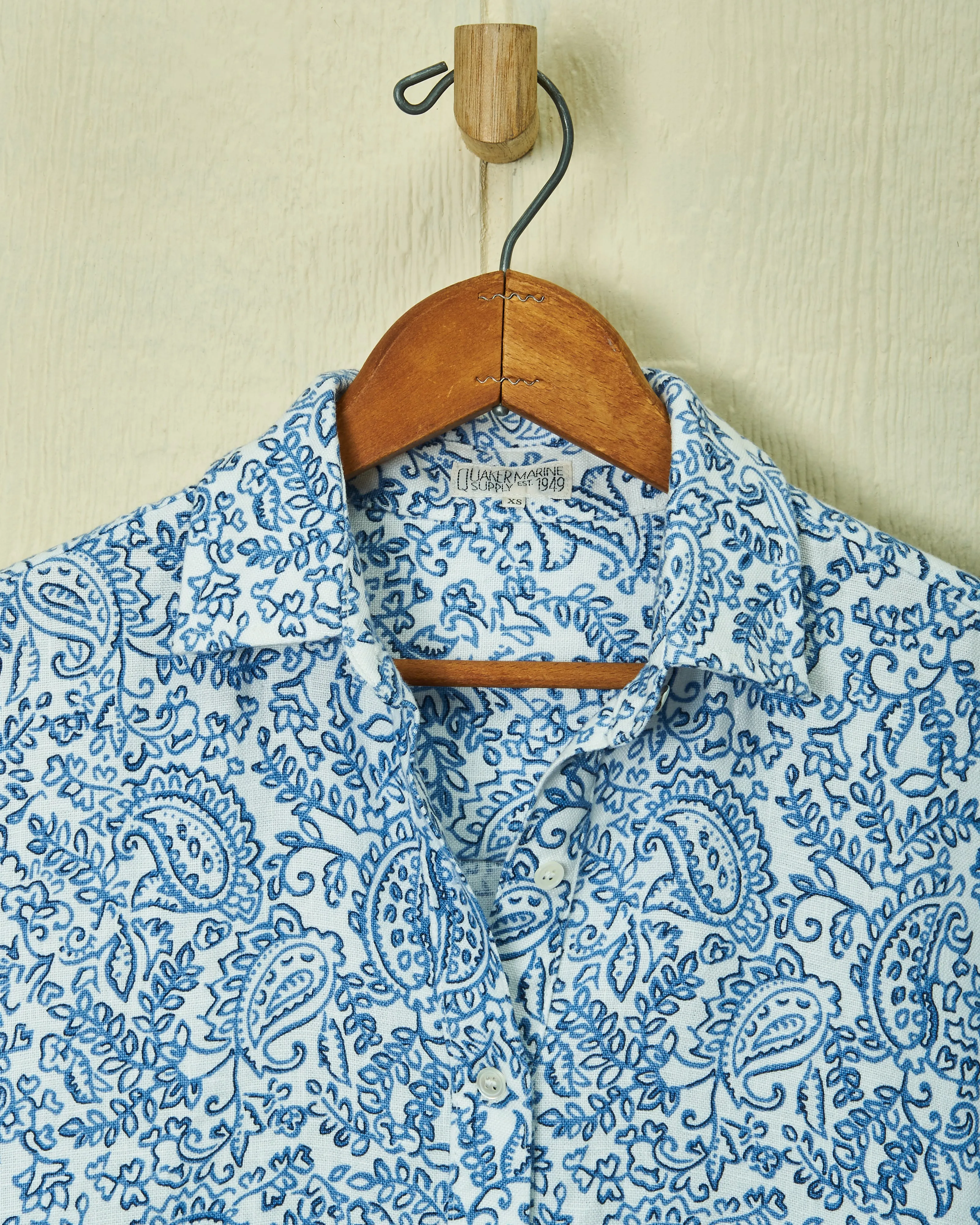 Beach Coverup in Atlantic Blue Paisley Linen sold by Quaker Marine Supply product image thumbnail 2