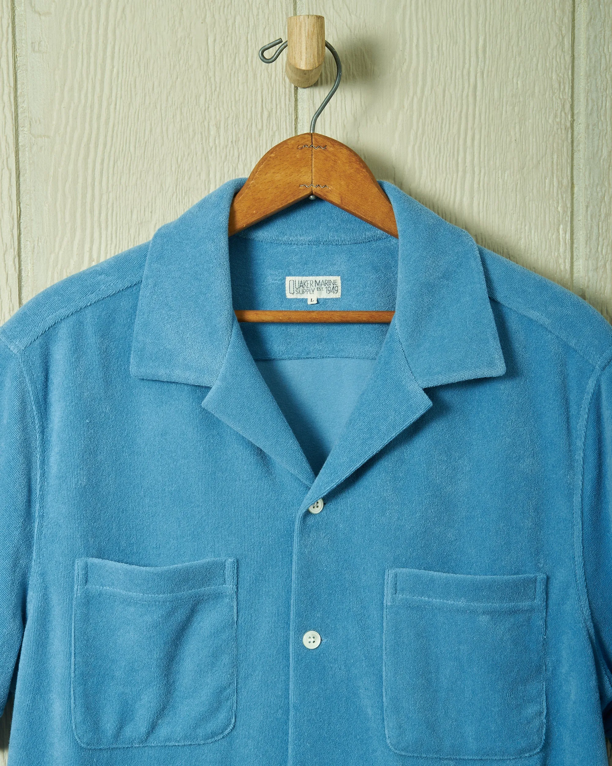 Summer Camp Shirt in Mid Blue Terrycloth sold by Quaker Marine Supply product image thumbnail 4