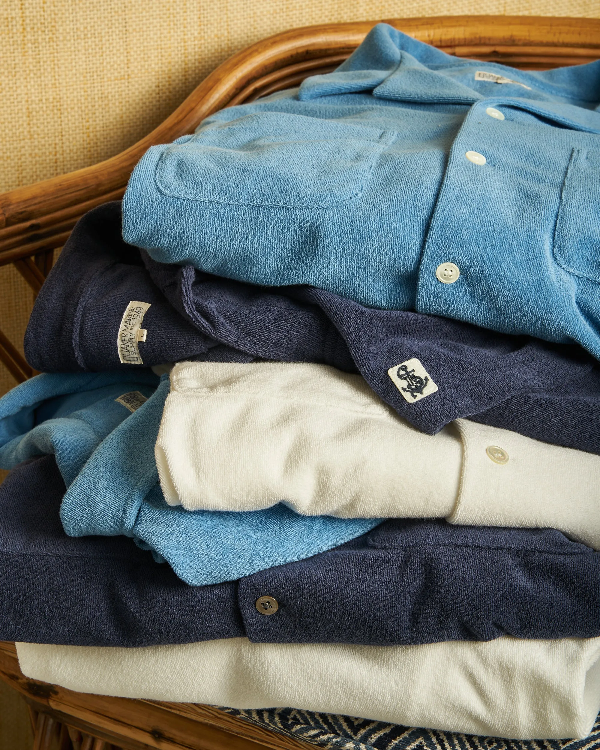 Summer Camp Shirt in Mid Blue Terrycloth sold by Quaker Marine Supply product image thumbnail 5