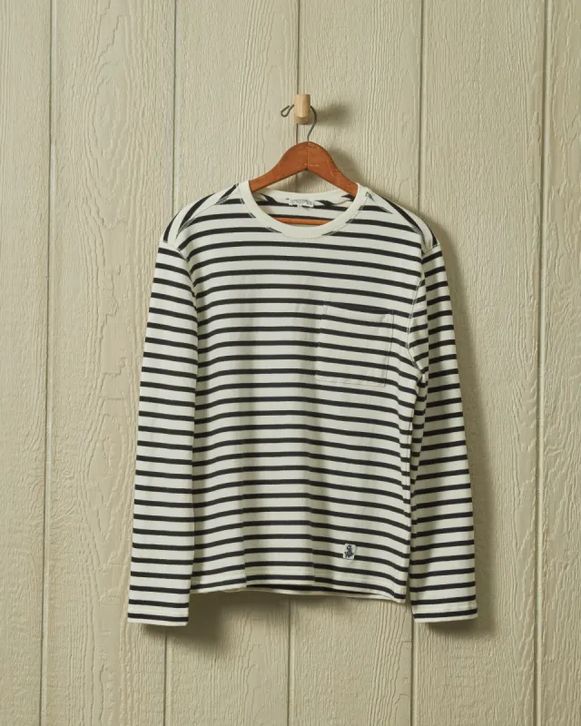Mariner Knit Shirt in Black/Cream sold by Quaker Marine Supply