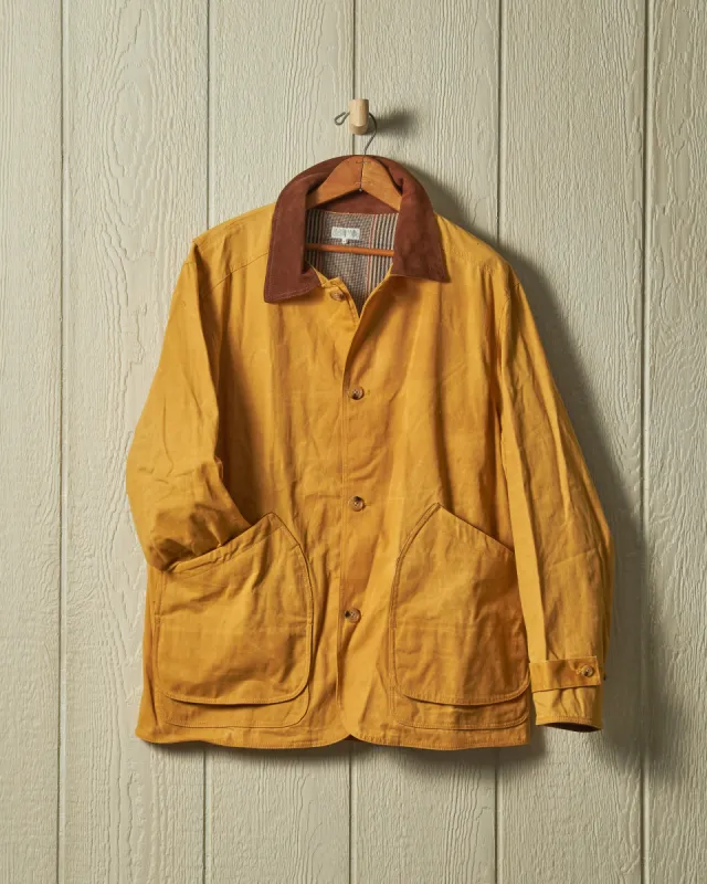 Gamekeeper Jacket in Goldenrod Waxed Canvas sold by Quaker Marine Supply