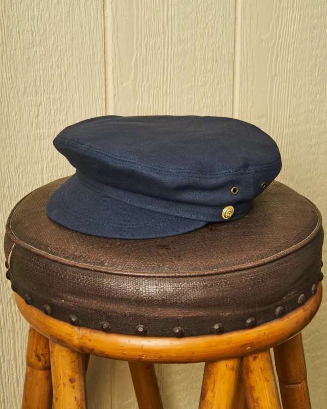 Roll Up Yacht Cap in Navy sold by Quaker Marine Supply