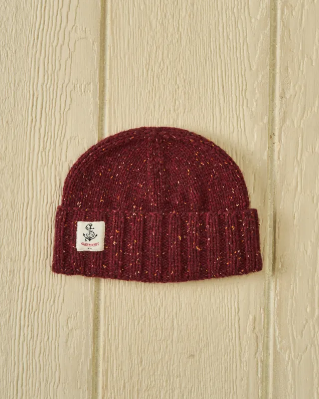 Inverness Watch Cap in Wine Lambswool sold by Quaker Marine Supply