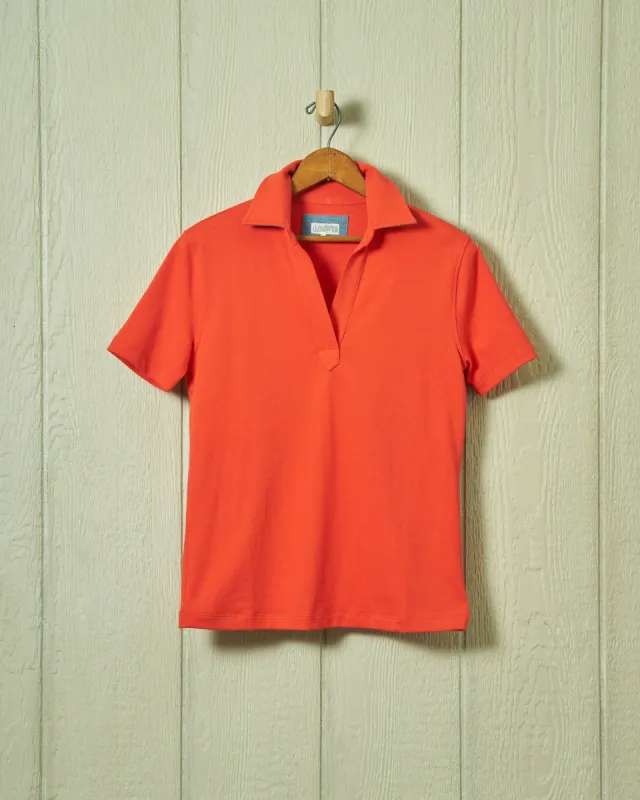 Short Sleeve Inlet Pullover in Poppy sold by Quaker Marine Supply