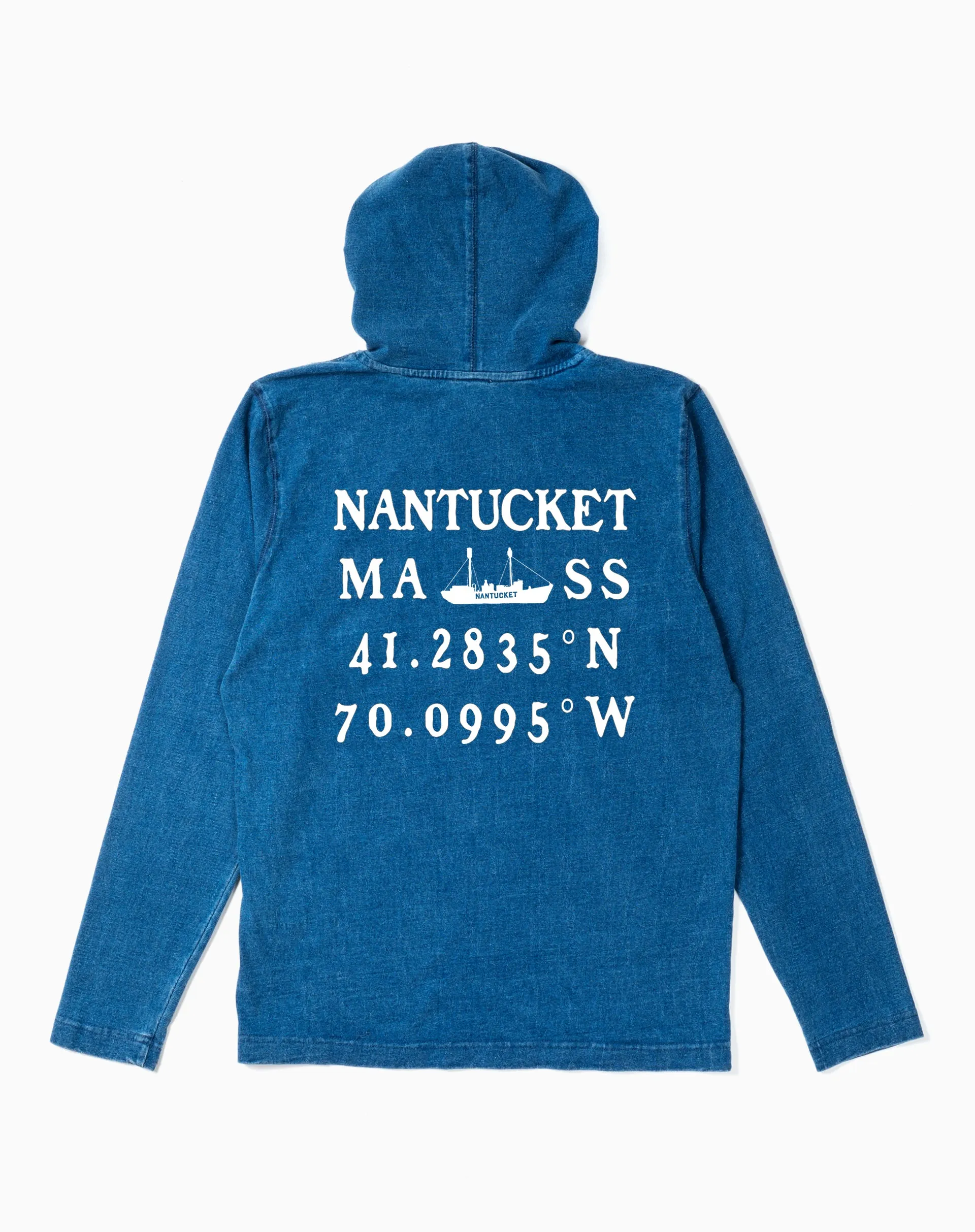 Nantucket Wharf Hoodie in Washed Indigo sold by Quaker Marine Supply product image thumbnail 2